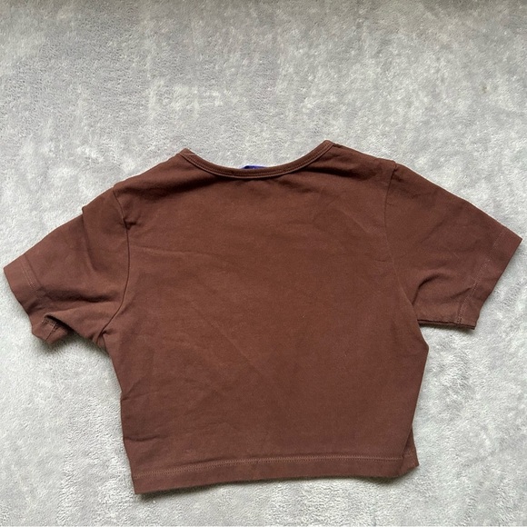 SOLD—Praying God’s Favorite Crop Tee in Brown - Picture 4 of 5